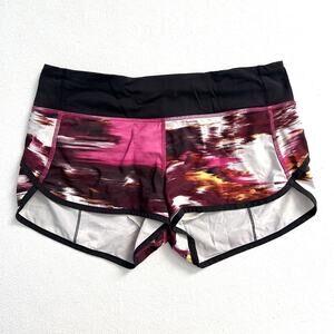 Lululemon Women Run Speed Shorts Pigment Wind Berry Rumble Multi Print Workout 6
